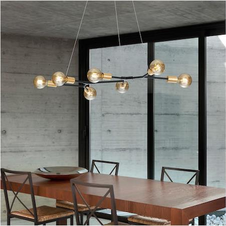 Trio Lighting Cross Μοντέρνο Κρεμαστό Φωτιστικό Πολύφωτο Ράγα Μαύρο