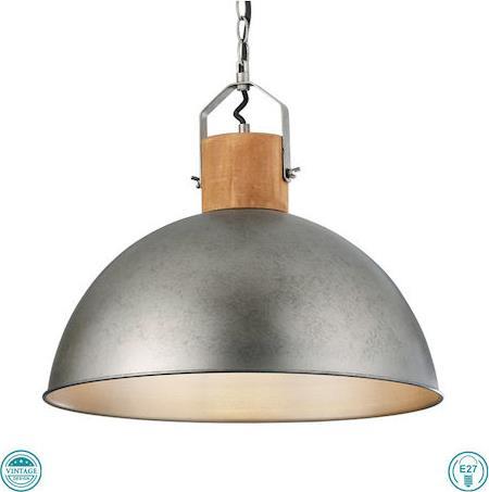 Trio Lighting Delhi Μοντέρνο Κρεμαστό Φωτιστικό Μονόφωτο Καμπάνα με Ντουί E27 Ασημί