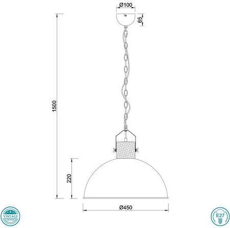 Trio Lighting Delhi Μοντέρνο Κρεμαστό Φωτιστικό Μονόφωτο Καμπάνα με Ντουί E27 Ασημί