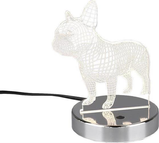 Trio Lighting Dog Επιτραπέζιο Διακοσμητικό Φωτιστικό με Φωτισμό RGB LED Ασημί R52651106