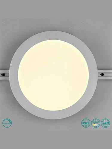 Trio Lighting DUOline Camillus Στρογγυλό Εξωτερικό LED Panel Ισχύος 14.5W με Θερμό Λευκό Φως Γκρι 23.5x23.5cm 76921587