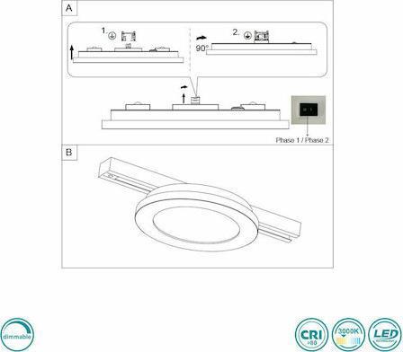 Trio Lighting DUOline Camillus Στρογγυλό Εξωτερικό LED Panel Ισχύος 14.5W με Θερμό Λευκό Φως Λευκό 23.5x23.5cm 76921531