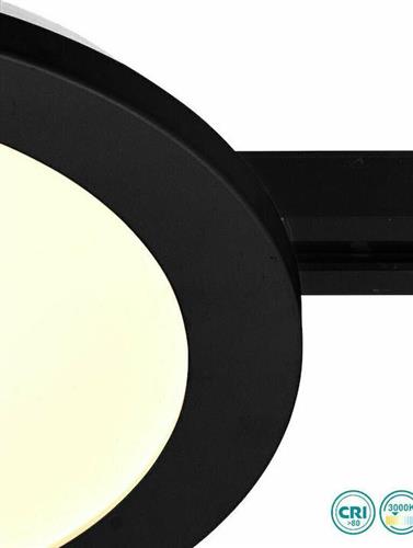 Trio Lighting DUOline Camillus Στρογγυλό Εξωτερικό LED Panel Ισχύος 14.5W με Θερμό Λευκό Φως Μαύρο 23.5x23.5cm 76921532