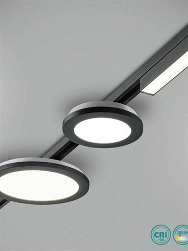 Trio Lighting DUOline Camillus Στρογγυλό Εξωτερικό LED Panel Ισχύος 14.5W με Θερμό Λευκό Φως Μαύρο 23.5x23.5cm 76921532