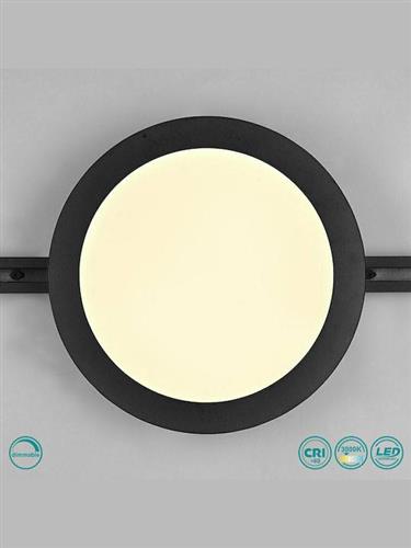 Trio Lighting DUOline Camillus Στρογγυλό Εξωτερικό LED Panel Ισχύος 14.5W με Θερμό Λευκό Φως Μαύρο 23.5x23.5cm 76921532