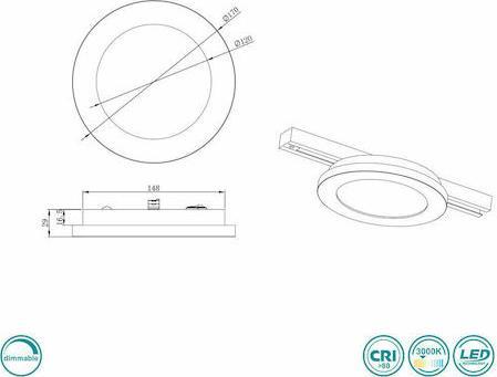 Trio Lighting DUOline Camillus Στρογγυλό Εξωτερικό LED Panel Ισχύος 9W με Θερμό Λευκό Φως 14.8x14.8cm 76921031