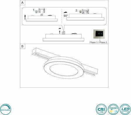 Trio Lighting DUOline Camillus Στρογγυλό Εξωτερικό LED Panel Ισχύος 9W με Θερμό Λευκό Φως 14.8x14.8cm 76921031