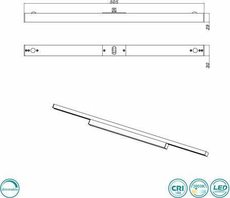 Trio Lighting DUOline Φωτιστικό Γκρι LED 6W Μ50xΒ3xΥ2.9cm