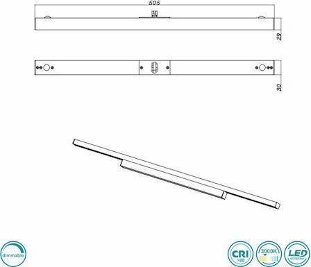 Trio Lighting DUOline Φωτιστικό Λευκό LED 6W Μ50xΒ3xΥ2.9cm