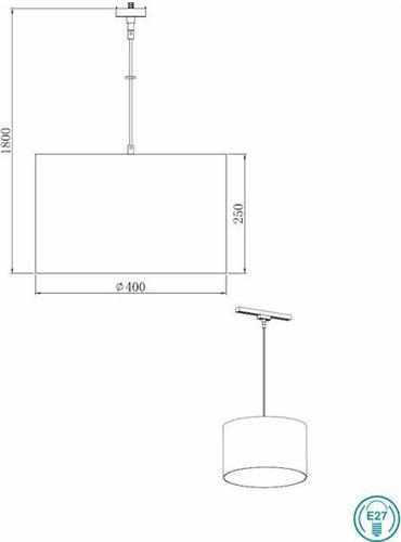 Trio Lighting DUOline Κλασικό Κρεμαστό Φωτιστικό Μονόφωτο με Ντουί E27 Λευκό