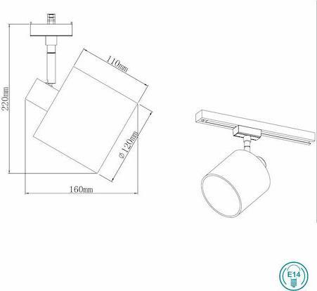 Trio Lighting DUOline Μονό Σποτ Γκρι