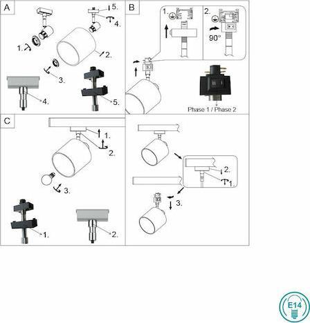 Trio Lighting DUOline Μονό Σποτ Γκρι