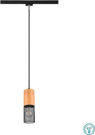 Trio Lighting DUOline Μοντέρνο Κρεμαστό Φωτιστικό Μονόφωτο με Ντουί E27 Μαύρο