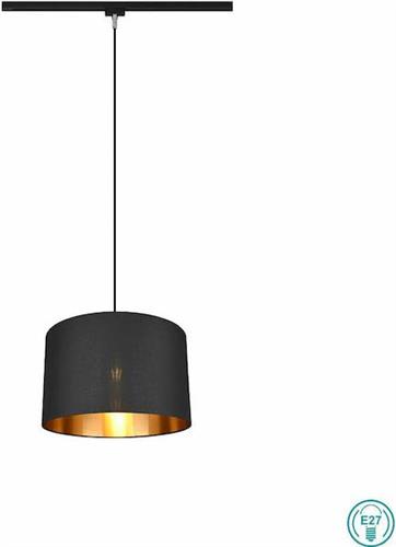 Trio Lighting DUOline Μοντέρνο Κρεμαστό Φωτιστικό Μονόφωτο Ράγα με Ντουί E27 Μαύρο