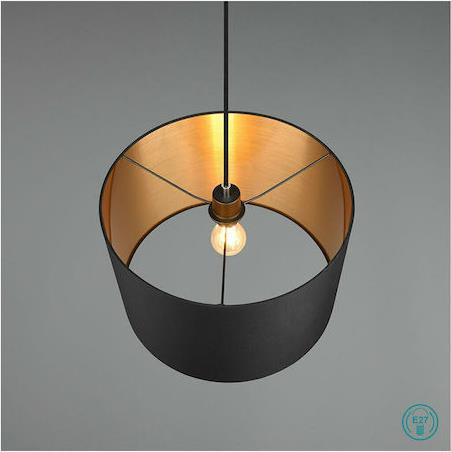 Trio Lighting DUOline Μοντέρνο Κρεμαστό Φωτιστικό Μονόφωτο Ράγα με Ντουί E27 Μαύρο