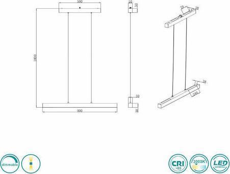 Trio Lighting DUOline Paros Γραμμικό Φωτιστικό Λευκό