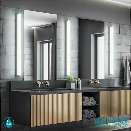 Trio Lighting Fabio Κλασικό Φωτιστικό Τοίχου με Ενσωματωμένο LED και Θερμό Λευκό Φως Μαύρο Μ120cm