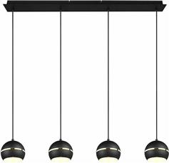 Trio Lighting Fletcher Μοντέρνο Κρεμαστό Φωτιστικό Πολύφωτο Ράγα με 4 Λαμπτήρες E14 Μαύρο