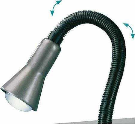 Trio Lighting Flexo Φωτιστικό Γραφείου με Εύκαμπτο Βραχίονα και Κλιπ Ασημί