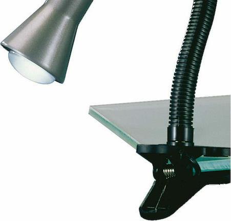 Trio Lighting Flexo Φωτιστικό Γραφείου με Εύκαμπτο Βραχίονα και Κλιπ Ασημί