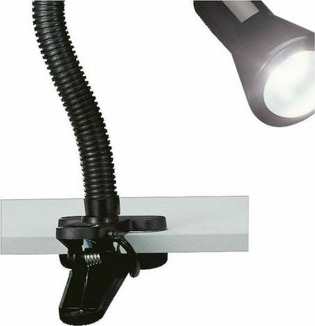 Trio Lighting Flexo Φωτιστικό Γραφείου με Εύκαμπτο Βραχίονα και Κλιπ Μαύρο