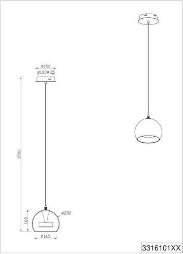 Trio Lighting Flynt Κρεμαστό Φωτιστικό Ασημί 331610106