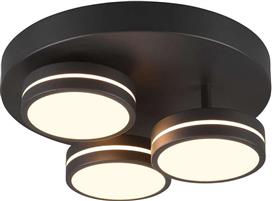 Trio Lighting Franklin Μοντέρνα Μεταλλική Πλαφονιέρα Οροφής με Ενσωματωμένο LED σε Μαύρο χρώμα 35cm 626510342
