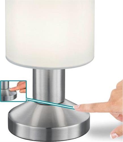 Trio Lighting Garda Πορτατίφ με Λευκό Καπέλο και Ασημί Βάση