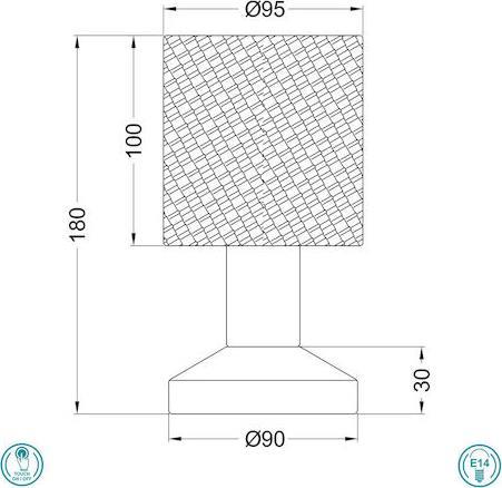 Trio Lighting Garda Πορτατίφ με Πολύχρωμο Καπέλο και Ασημί Βάση
