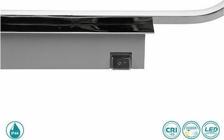Trio Lighting Gianni Κλασικό Φωτιστικό Τοίχου με Ενσωματωμένο LED και Θερμό Λευκό Φως Ασημί Π60cm