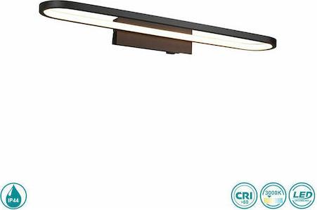 Trio Lighting Gianni Κλασικό Φωτιστικό Τοίχου με Ενσωματωμένο LED και Θερμό Λευκό Φως Μαύρο Π60cm