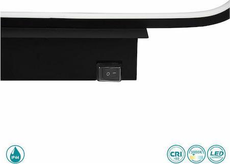 Trio Lighting Gianni Κλασικό Φωτιστικό Τοίχου με Ενσωματωμένο LED και Θερμό Λευκό Φως Μαύρο Π60cm