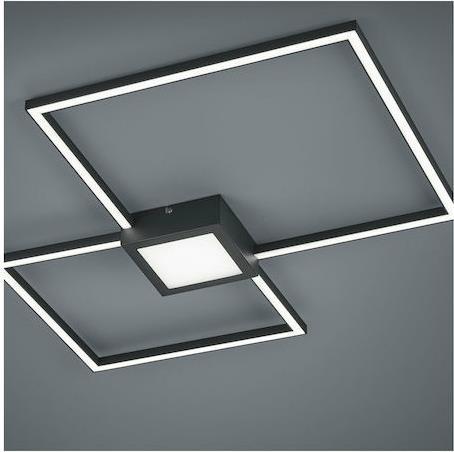 Trio Lighting Hydra Μοντέρνα Μεταλλική Πλαφονιέρα Οροφής με Ενσωματωμένο LED Μαύρη 65cm
