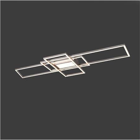 Trio Lighting Irvine Μοντέρνα Μεταλλική Πλαφονιέρα Οροφής με Ενσωματωμένο LED Ασημί 105cm
