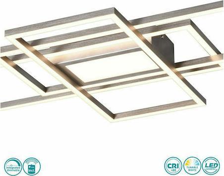 Trio Lighting Irvine Μοντέρνα Μεταλλική Πλαφονιέρα Οροφής με Ενσωματωμένο LED Ασημί 105cm