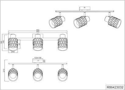 Trio Lighting Jack Σποτ σε Μαύρο Χρώμα R86423032