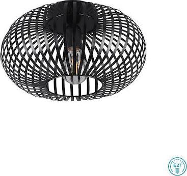Trio Lighting Johann Μοντέρνα Μεταλλική Πλαφονιέρα Οροφής με Ντουί E27 Μαύρη 30cm