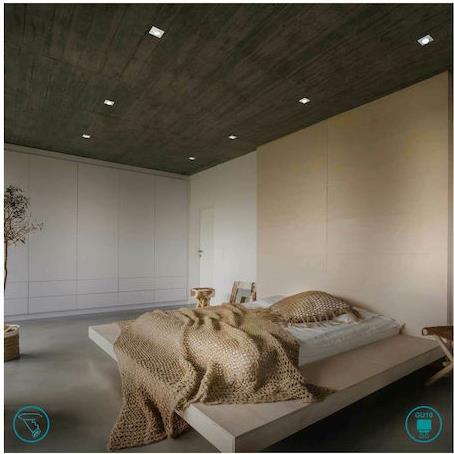 Trio Lighting Jura Τετράγωνο Μεταλλικό Πλαίσιο για Σποτ με Ντουί GU10 3τμχ Ασημί 8x8cm