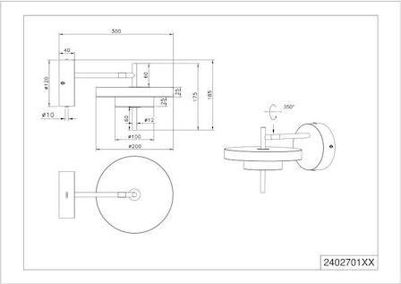 Trio Lighting Keaton Μοντέρνο Φωτιστικό Τοίχου Γκρι 240270176