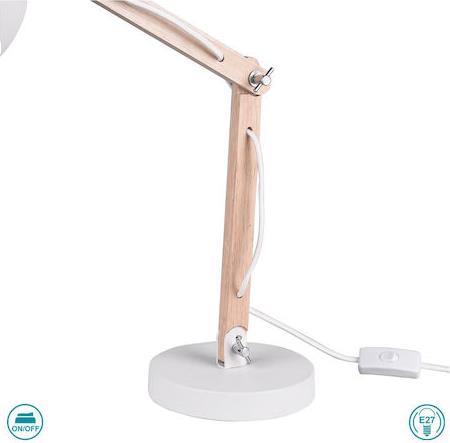 Trio Lighting Kimi Φωτιστικό Γραφείου με Σπαστό Βραχίονα Λευκό Υ37.5cm