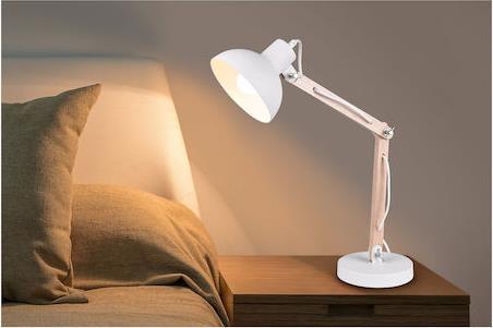 Trio Lighting Kimi Φωτιστικό Γραφείου με Σπαστό Βραχίονα Λευκό Υ37.5cm