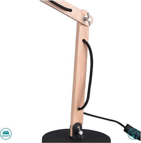 Trio Lighting Kimi Φωτιστικό Γραφείου με Σπαστό Βραχίονα Μαύρο