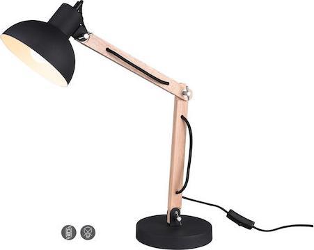 Trio Lighting Kimi Φωτιστικό Γραφείου με Σπαστό Βραχίονα Μαύρο