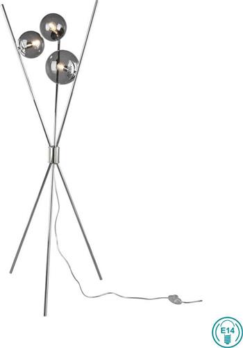 Trio Lighting Lance Μοντέρνο Φωτιστικό Δαπέδου με Ντουί για Λαμπτήρα E14 Ασημί Υ156xΜ60cm