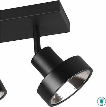 Trio Lighting Leon Σποτ με 4 Φώτα και Ντουί GU10 Μαύρο