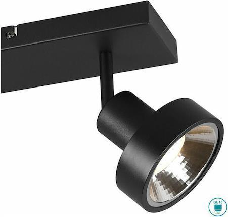 Trio Lighting Leon Τριπλό Σποτ με Ντουί GU10 Μαύρο
