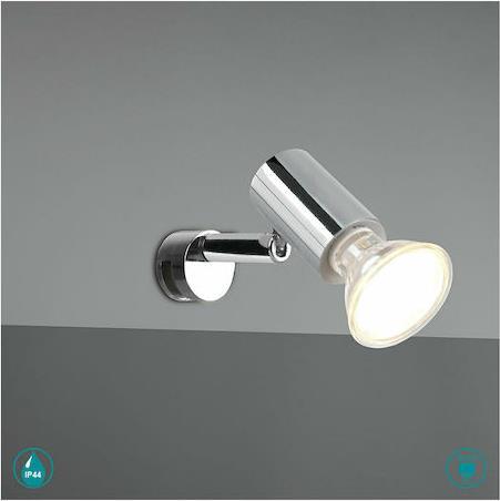 Trio Lighting Lorenzo Μονό Σποτ με Ντουί GU10 Ασημί