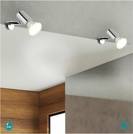 Trio Lighting Lorenzo Μονό Σποτ με Ντουί GU10 Ασημί