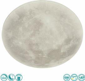 Trio Lighting Lunar Μοντέρνα Πλαστική Πλαφονιέρα Οροφής με Ενσωματωμένο LED Λευκή 40cm