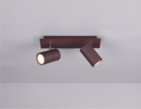Trio Lighting Marley Διπλό Σποτ με Ντουί GU10 Καφέ
